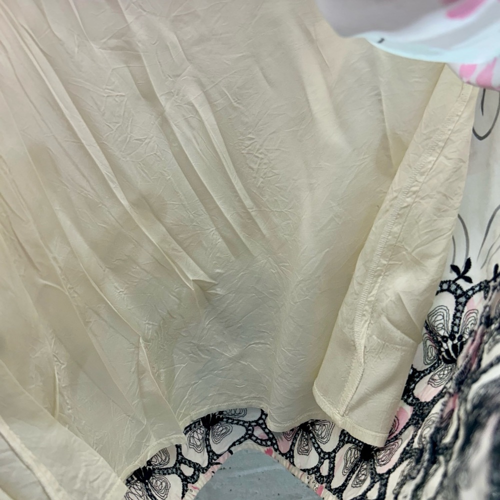 Vintage Tabitha Anthropologie Floral Embroidered Black and Pink Women's Skirt - Picture 4 of 6